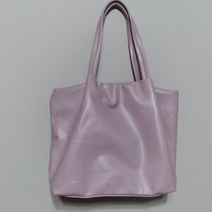 Neiman Marcus. Elegant Vegan Soft Leather Lavender Tote Bag.